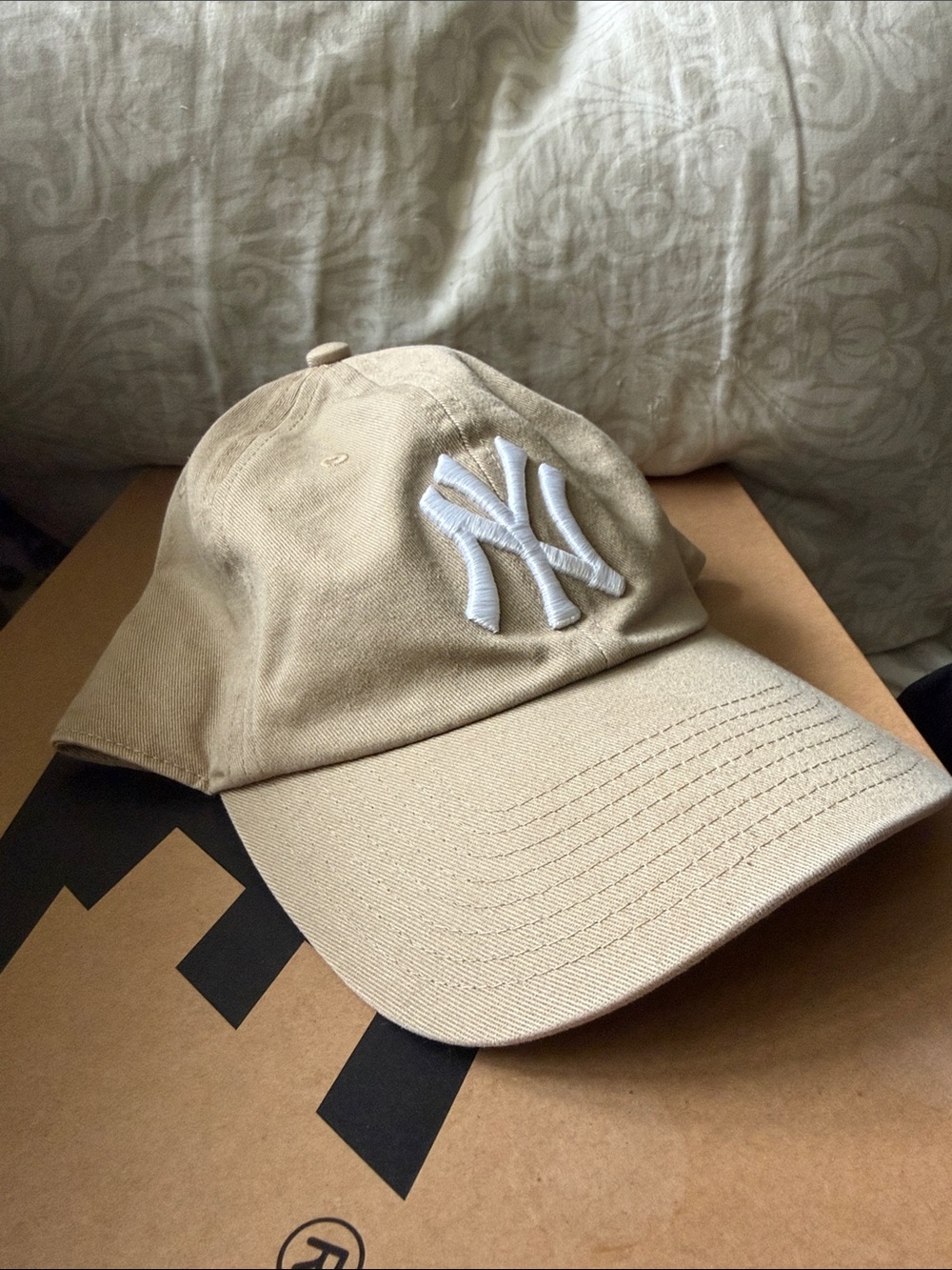 New York Yankees 47 Beige Adjustable Cap with White Logo